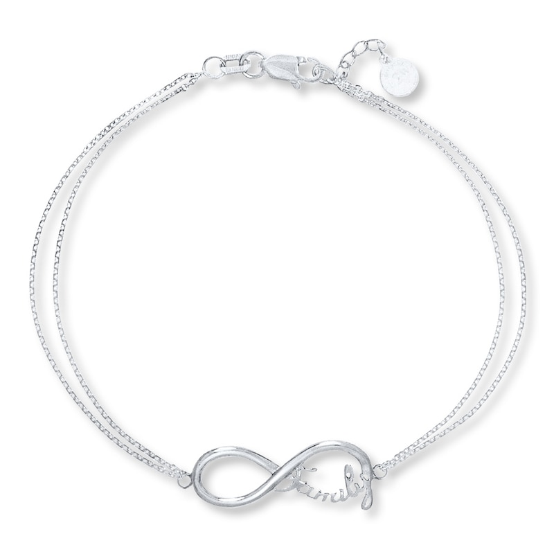 Main Image 1 of Infinity Family Sterling Silver Bracelet 7&quot;