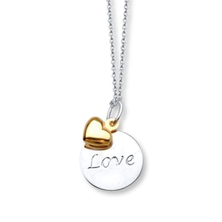 Heart & Key Necklace Sterling Silver