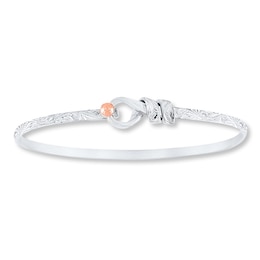 Bangle Bracelet Sterling Silver & 14K Rose Gold