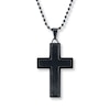 Thumbnail Image 1 of Men's Cross Necklace Black Stainless Steel 22&quot;