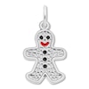 Thumbnail Image 1 of Gingerbread Man Charm Black & Red Enamel Sterling Silver