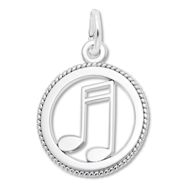 Music Note Charm Sterling Silver