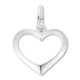 Heart Cutout Charm Sterling Silver