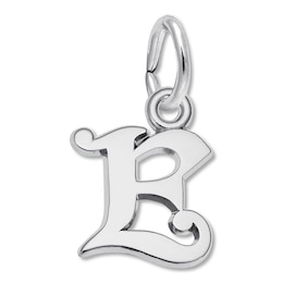 Letter E Charm Sterling Silver