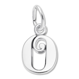 Letter O Charm Sterling Silver