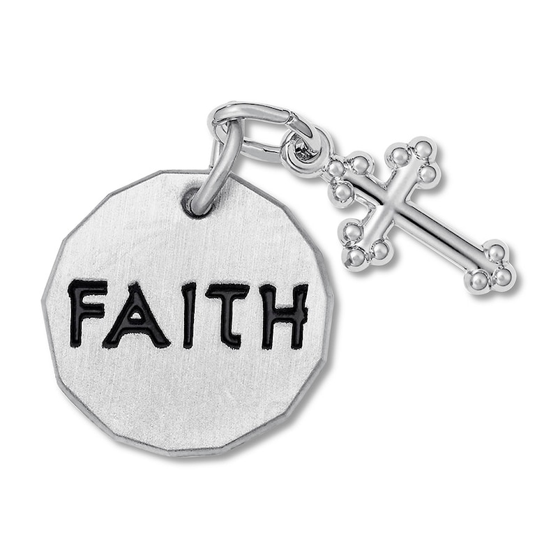 Main Image 1 of Faith Charm Sterling Silver