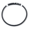 Thumbnail Image 4 of Men's Bracelet Stainless Steel Black Leather 8&quot;