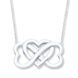 Heart & Infinity Symbol Sterling Silver Necklace