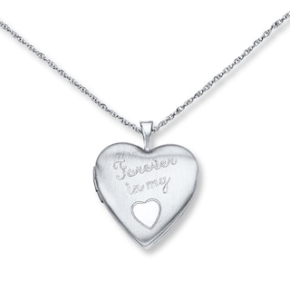 Forever in My Heart Locket Necklace Sterling Silver 18