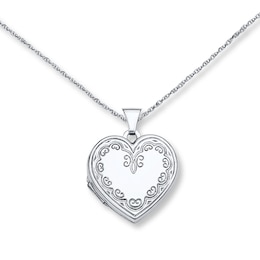 Heart Locket Necklace Sterling Silver