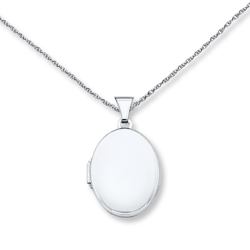 Main Image 1 of Oval Locket Necklace Sterling Silver