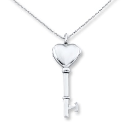 Key Locket Necklace Sterling Silver