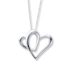 Thumbnail Image 1 of Mother Part of My Heart Double Heart Necklace Sterling Silver