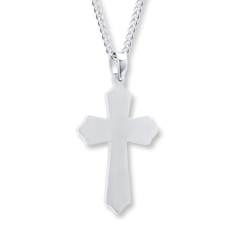 Men's Cross Necklace Lord's Prayer Stainless Steel