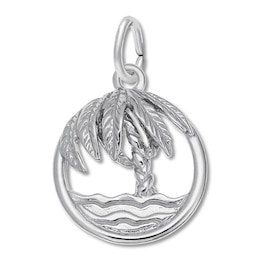 Palm Tree Charm Sterling Silver
