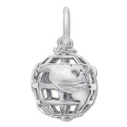 Globe Charm Sterling Silver