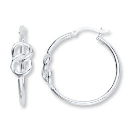 Infinity Symbol Hoop Earrings Sterling Silver