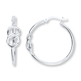 Ribbon Twist Hoop Earrings Sterling Silver 51.7mm