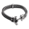 Thumbnail Image 1 of Men's Anchor Bracelet Leather & Stainless Steel 8.5&quot;