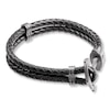 Thumbnail Image 3 of Men's Anchor Bracelet Leather & Stainless Steel 8.5&quot;