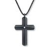 Thumbnail Image 0 of Men's Cross Necklace Diamond Accent Stainless Steel
