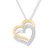 Thumbnail Image 1 of Heart Necklace 1/15 ct tw Diamonds Sterling Silver & 10K Yellow Gold 18&quot;