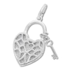 Thumbnail Image 1 of Heart Lock & Key Charm Sterling Silver