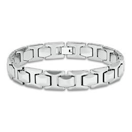 Men's Link Bracelet White Tungsten 8.5&quot;