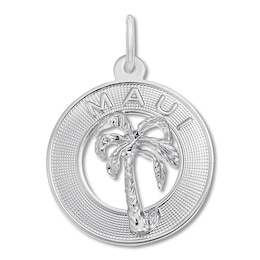 Maui Palm Tree Charm Sterling Silver