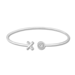 &quot;XO&quot; Bangle Bracelet 1/20 ct tw Diamonds Sterling Silver