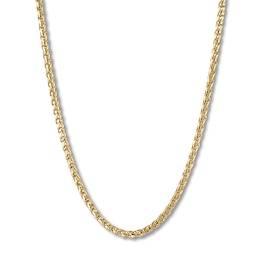 Solid Wheat Chain Necklace Yellow Ion-Plated Stainless Steel 30&quot;