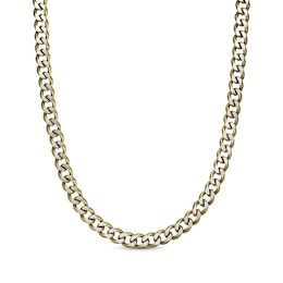 Solid Curb Chain Necklace 11mm Yellow Ion-Plated Stainless Steel 30&quot;