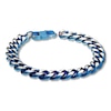 Thumbnail Image 1 of Solid Curb Chain Bracelet Stainless Steel/Blue Ion-Plating 8.5&quot;