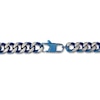 Thumbnail Image 2 of Solid Curb Chain Bracelet Stainless Steel/Blue Ion-Plating 8.5&quot;