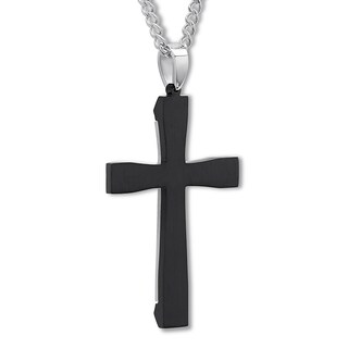 Men's Lord's Prayer Cross Necklace Stainless Steel | Kay