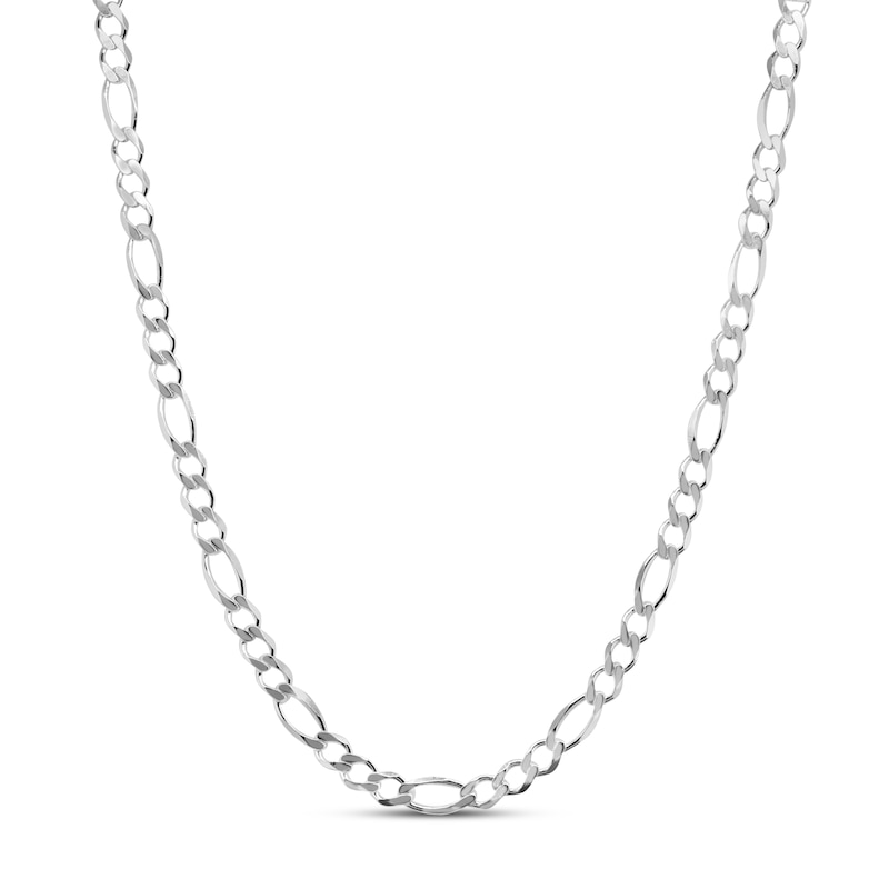 Main Image 1 of Solid Figaro Link Necklace Sterling Silver 24&quot;