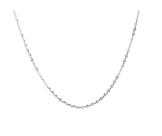Solid Link Chain Necklace Sterling Silver 18"