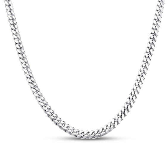 Solid Miami Cuban Link Necklace Sterling Silver 22"