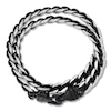 Thumbnail Image 2 of Men's Double Wrap Leather and Stainless Steel Bracelet 16.25&quot;