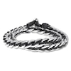 Thumbnail Image 3 of Men's Double Wrap Leather and Stainless Steel Bracelet 16.25&quot;