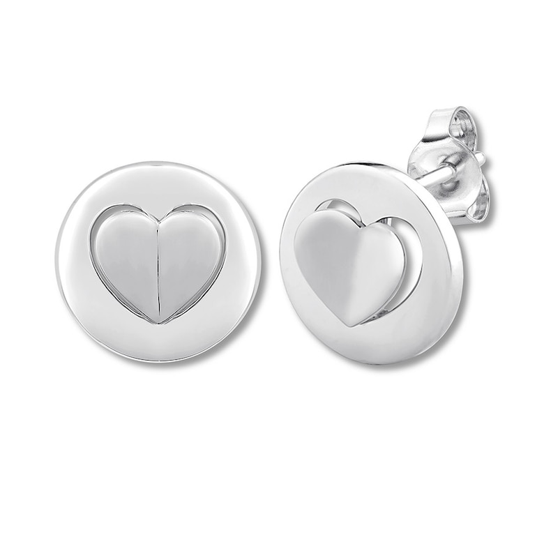 Main Image 2 of Signature Heart Earrings Sterling Silver