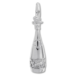 Champagne Bottle Charm Sterling Silver