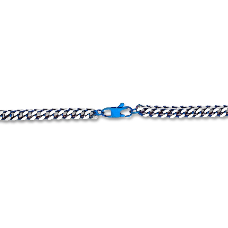 Chain Necklace Stainless Steel/Blue Ion Plating 24