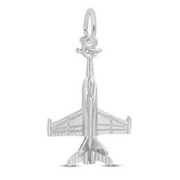 Fighter Jet Charm Sterling Silver