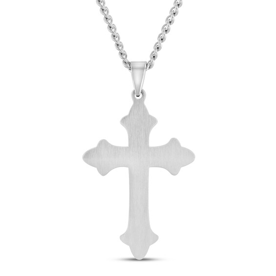 Men's Crucifix Necklace Stainless Steel 24