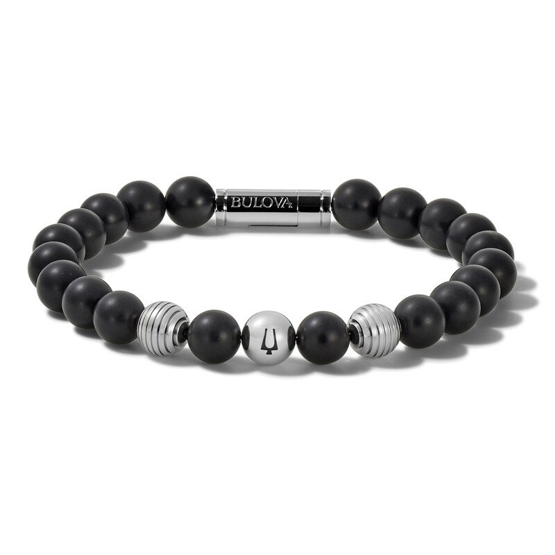 Bulova Beaded Onyx Bracelet 8 5 Kay