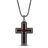 Thumbnail Image 1 of Men's Cross Necklace Black Ion Plating Stainless Steel 24&quot;