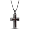 Thumbnail Image 2 of Men's Cross Necklace Black Ion Plating Stainless Steel 24&quot;