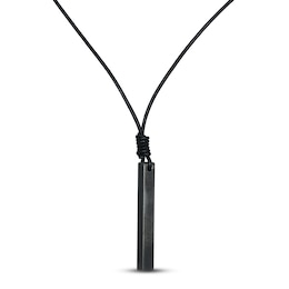 Men's Cord Necklace Black Ion Plating Stainless Steel 23&quot;