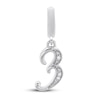 Thumbnail Image 1 of True Definition Number 3 Charm with Diamonds Sterling Silver